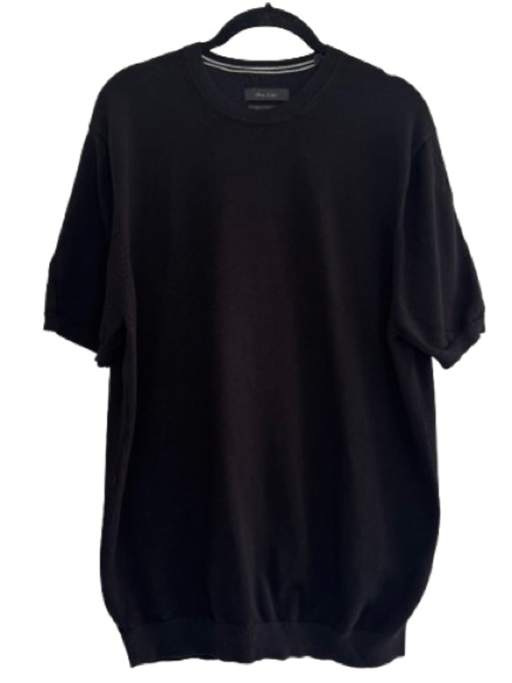 Porter & Ash Fine Gauge Viscose Blend Knit Short Sleeve Crewneck Sweater Shirt